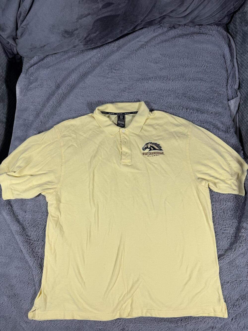 Western Michigan Broncos Polo Shirt Mens 2XL Yellow NCAA Gear For Sports
